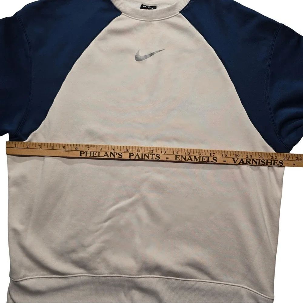 Nike Dri-FIT Raglan Crewneck Sweatshirt Navy Cream Gorpcore Mens Large